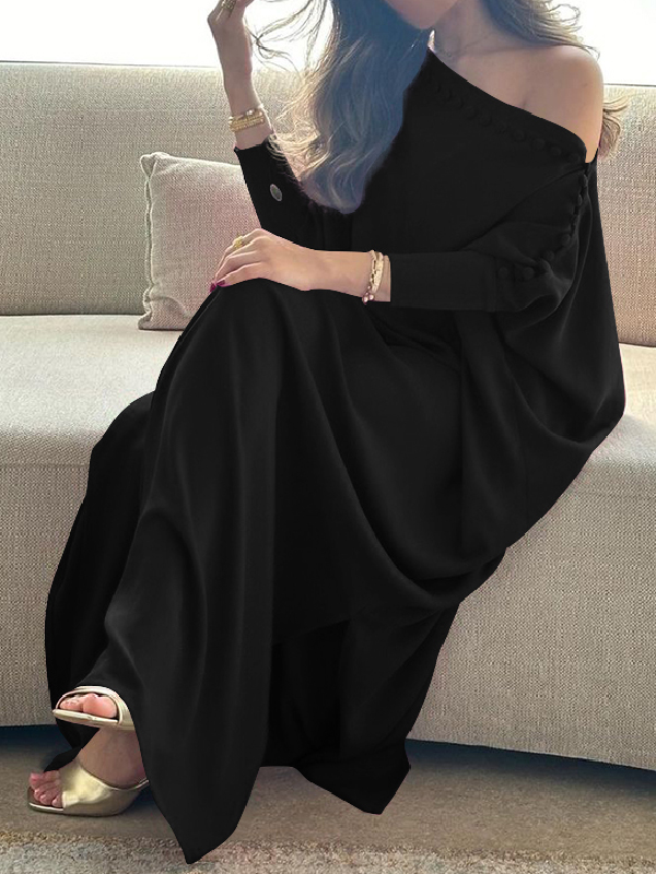 H-Lijn Losse Knop Maxi Jurken