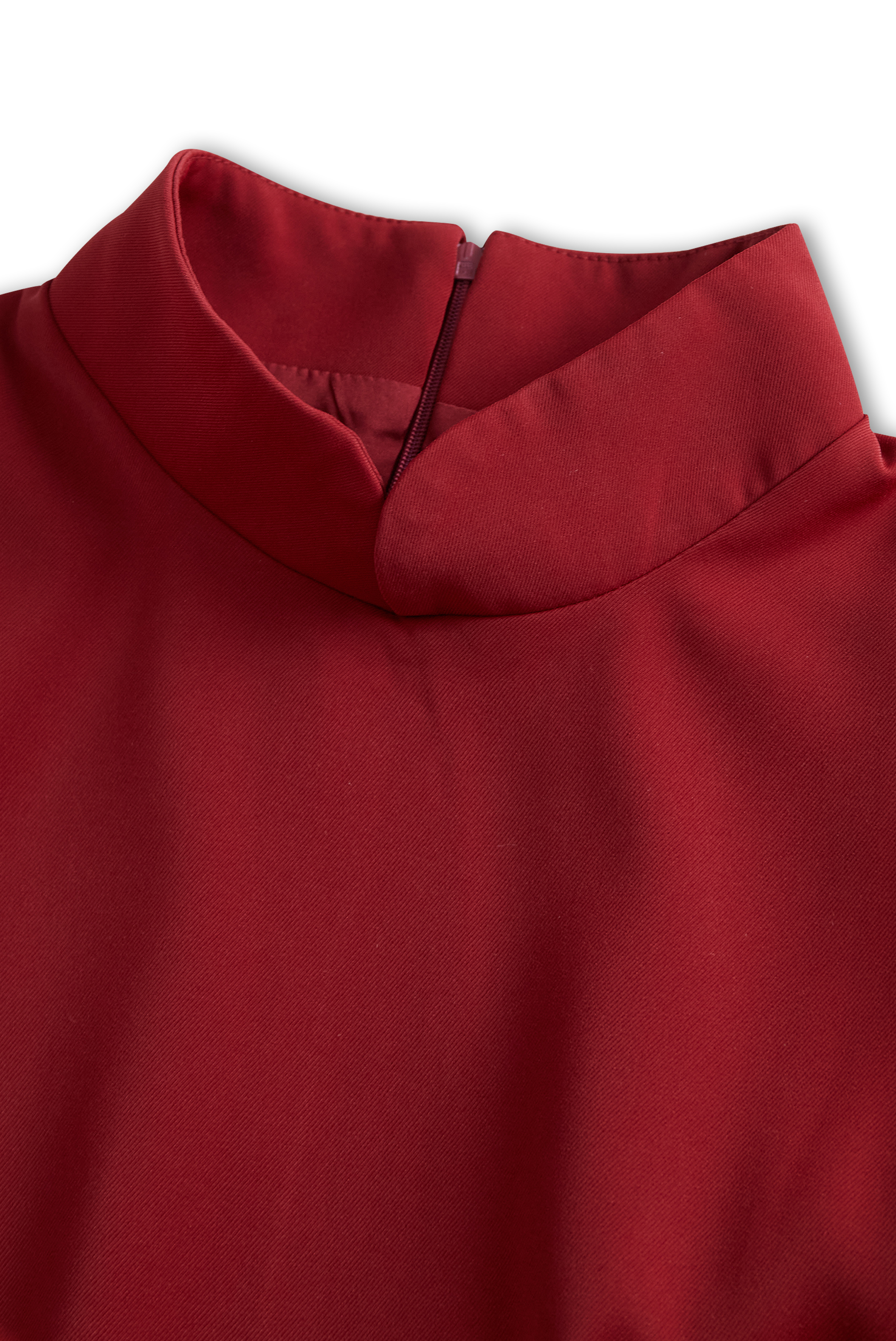 Elegante Witte Mandarin Kraag Jurk met Riem Ontwerp