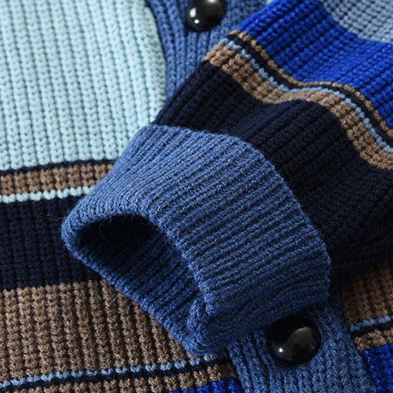 Heren sweaterjack met kleurblok 02918584X