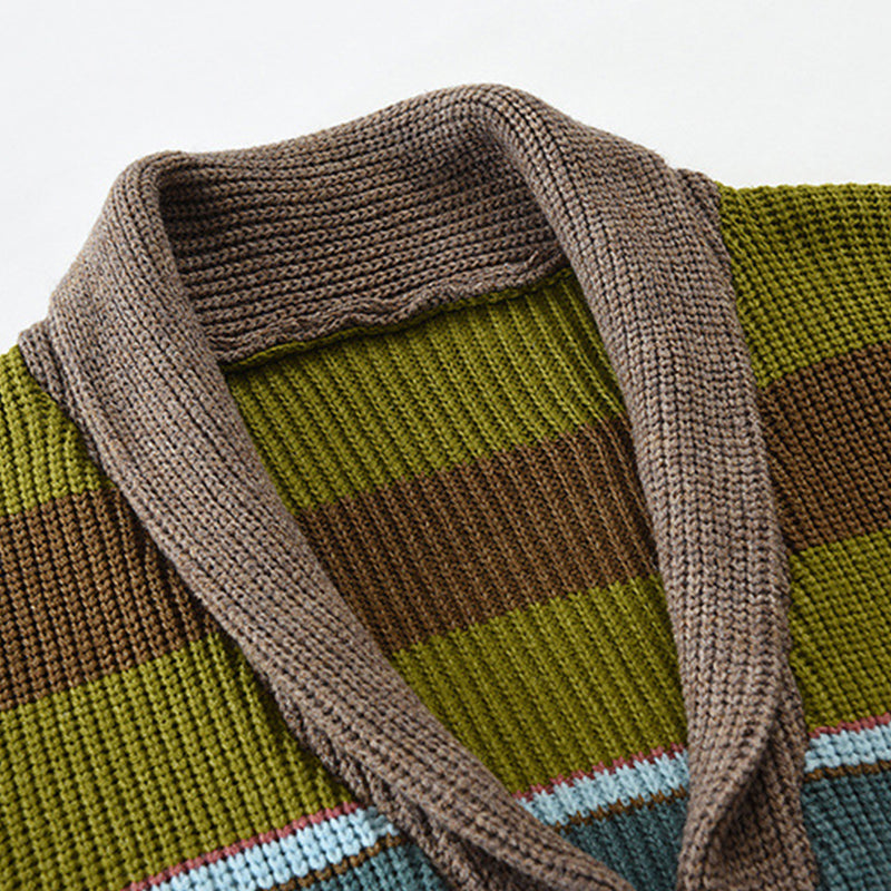 Heren sweaterjack met kleurblok 02918584X