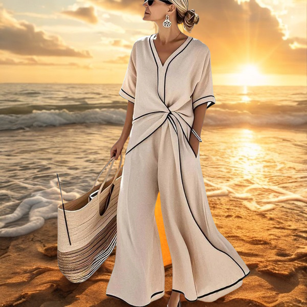 Joanna – Elegante Jumpsuit met Contrast Bies