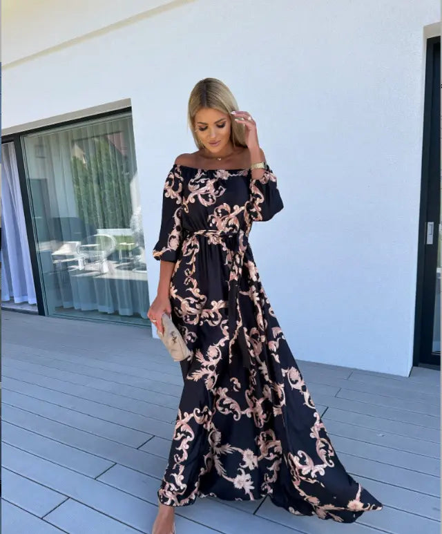 Karolina | Coastal Bloom Maxi-jurk