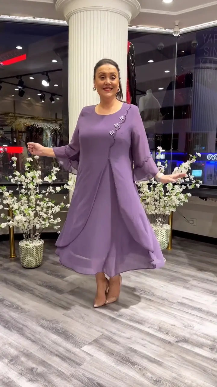 Marzenna | Midi-jurk – Fluistering van Elegantie