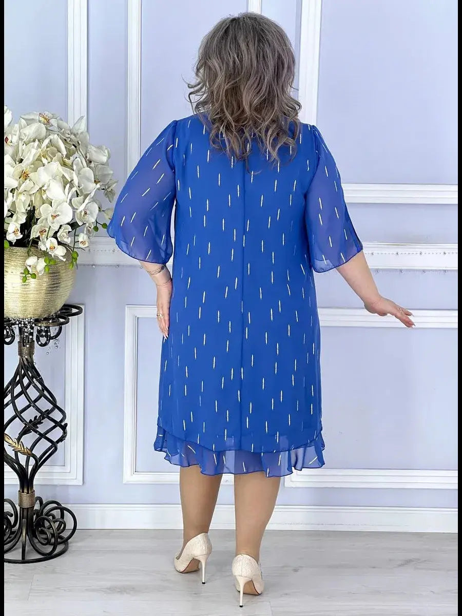 Wioletta | Elegante chiffon midi-jurk met plooien