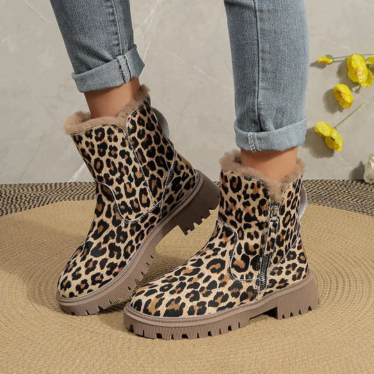 Emma - Winter Cheetah Boots
