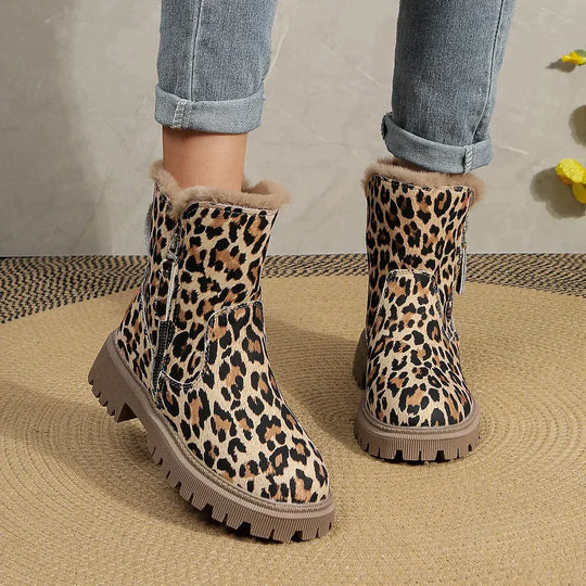Emma - Winter Cheetah Boots