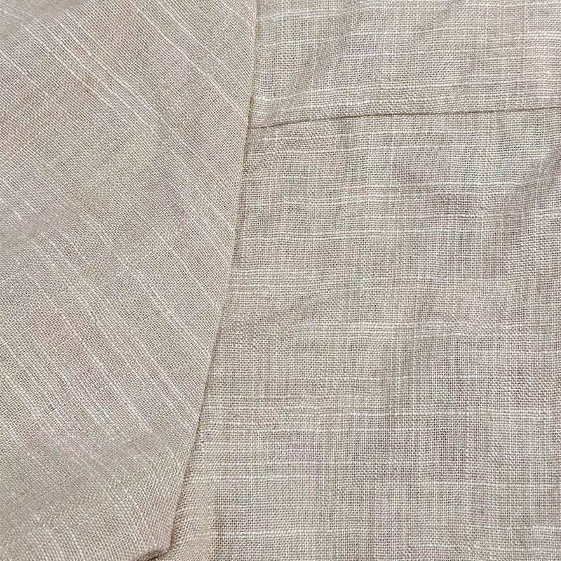 Heren Losse Overhemd met Linnen Borduurwerk en Lange Mouwen 13095416M