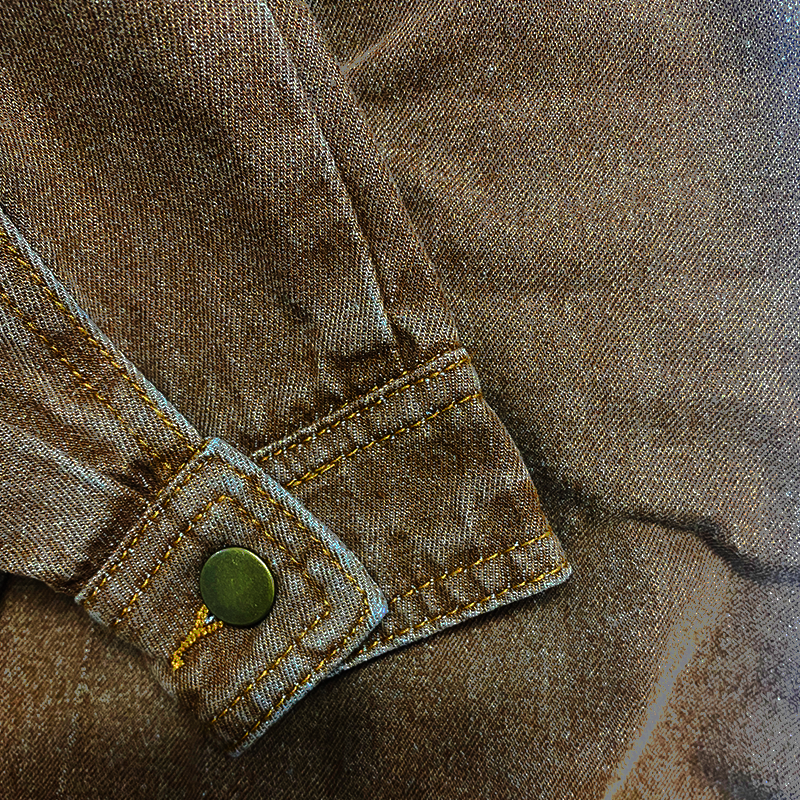 Heren vintage casual spijkerjack in effen kleur 80646611K