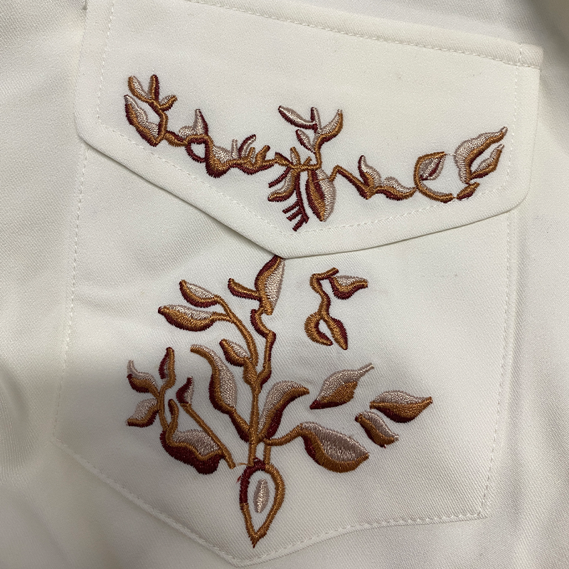 Heren klassieke Amerikaanse stijl overhemd met borduurwerk, slim fit, katoen, met lange mouwen 98153445K