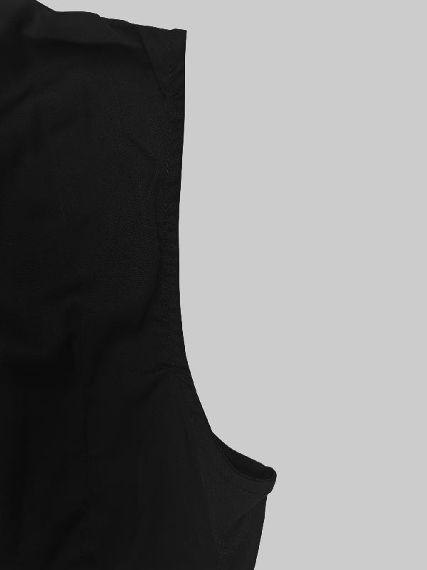 Cape High-Low Plissé Effen Kleur Split-Joint Ronde Hals Avondjurken Maxi Jurken