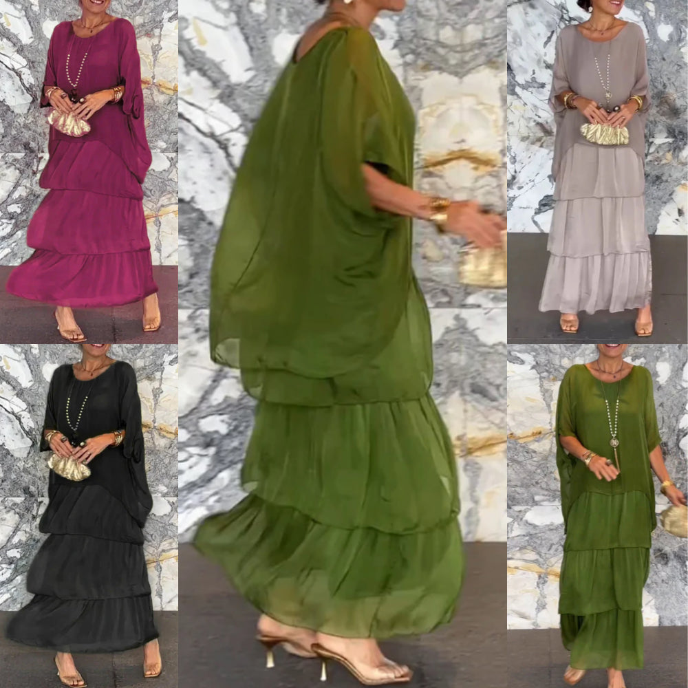 Dorota | Boho Maxi Jurk met Gelaagd Effect