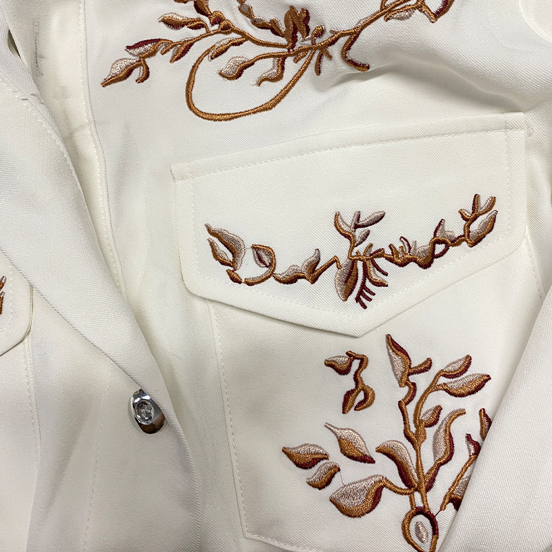 Heren klassieke Amerikaanse stijl overhemd met borduurwerk, slim fit, katoen, met lange mouwen 98153445K