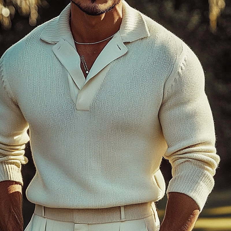 Heren Trui van Gebreide Stof in Effen Kleur met Een Losse Pasvorm MTA2768H6X