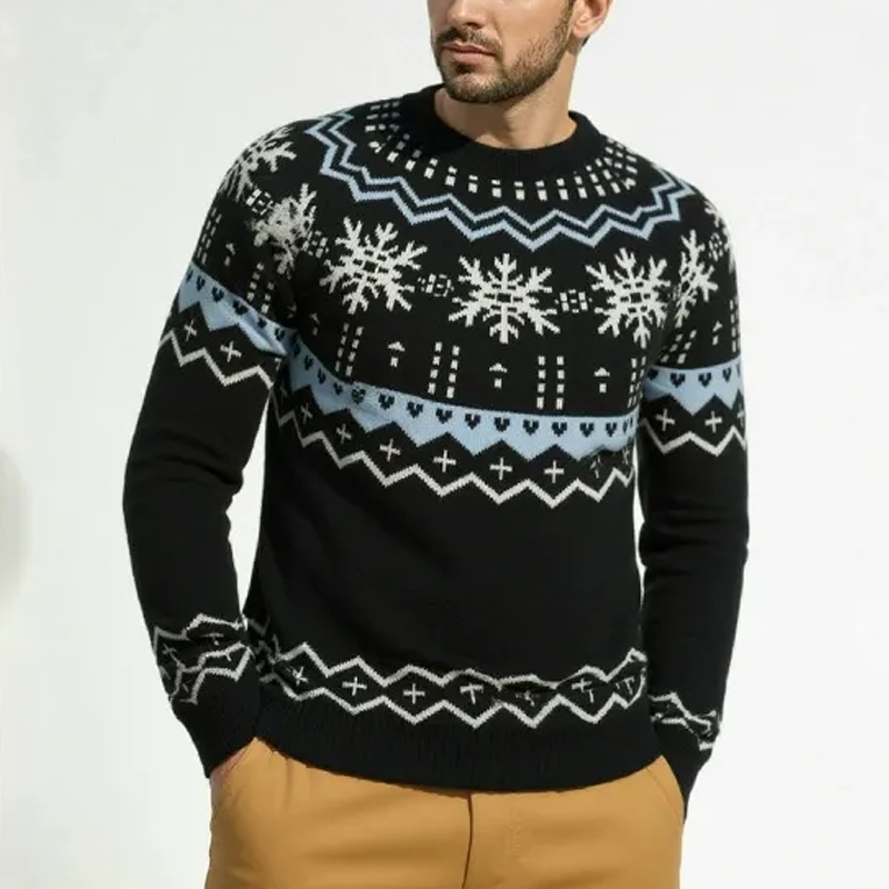 Heren trui met vintage herringbone patroon MTA0421H5X