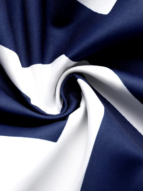 Korte Mouwen Gedrukte Kraag Maxi Jurken