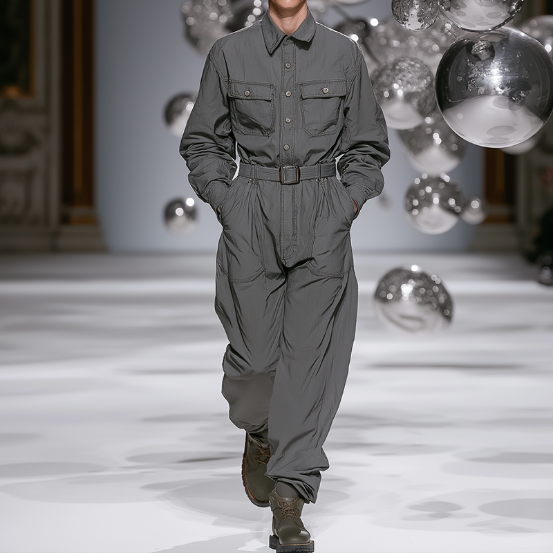 Heren Retro Casual Katoenen Losse Werkoverall MTA0466H1TO