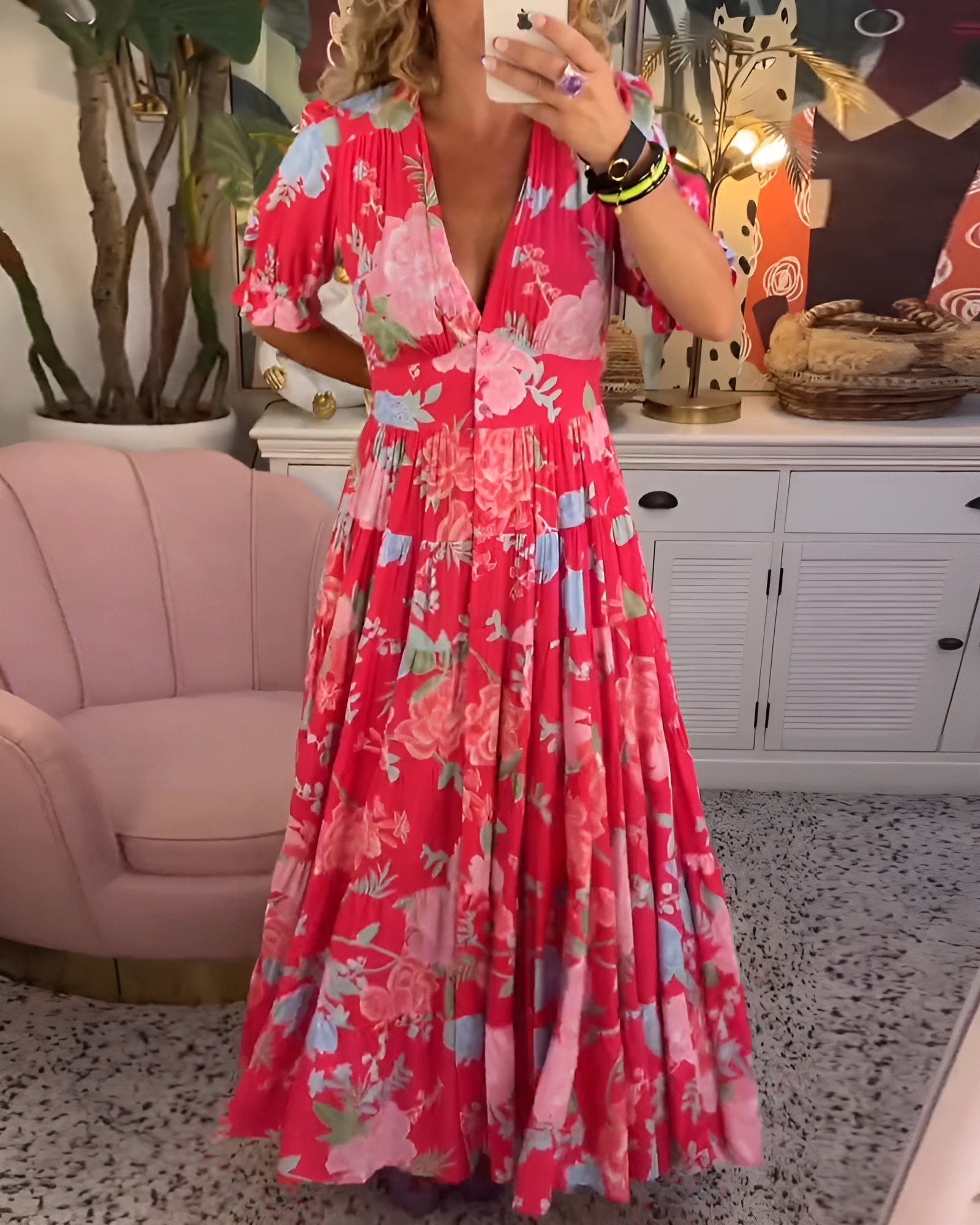 Nela | Luchtige maxi-jurk met bloemen voor zonnige dagen