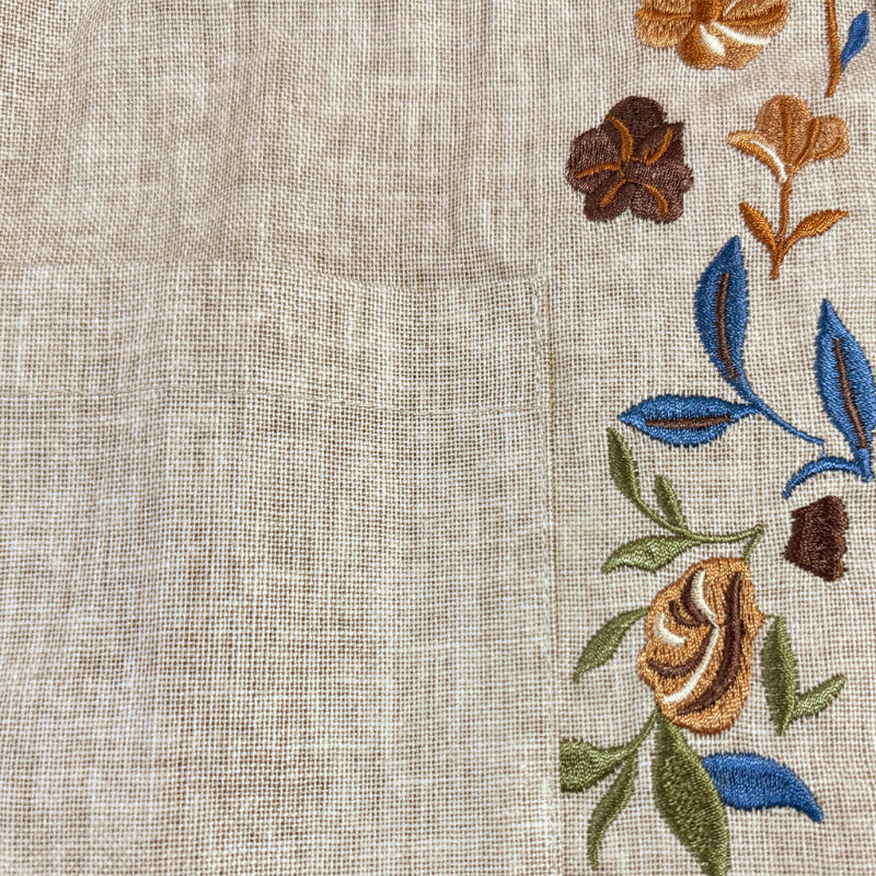 【24-uurs verzending】Heren Casual Linnen Jacket met Borduursel, Staande Kraag en Knopen Sluiting Slim Fit 48687422M