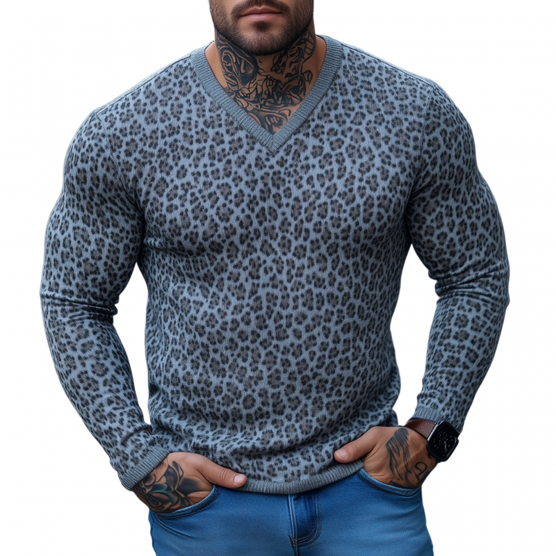 Heren Casual Ademend Zacht Sweater met V-hals Slim Fit MTA1424H2M