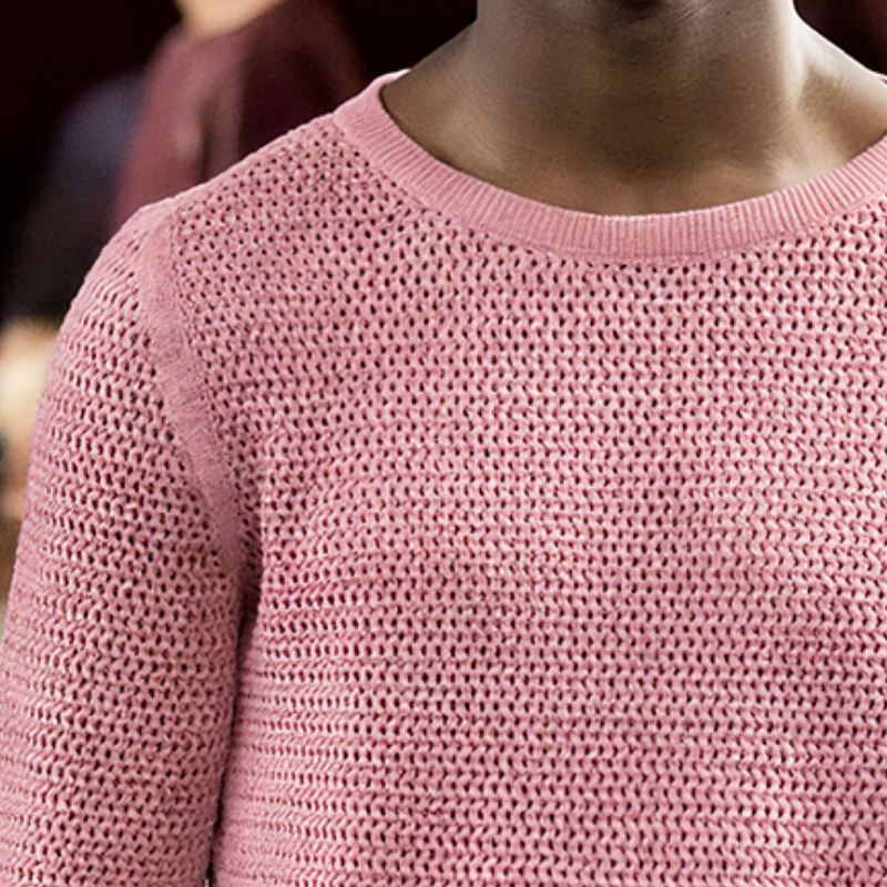 Heren retro casual trui met ronde hals in effen kleur MTA0811H4TO