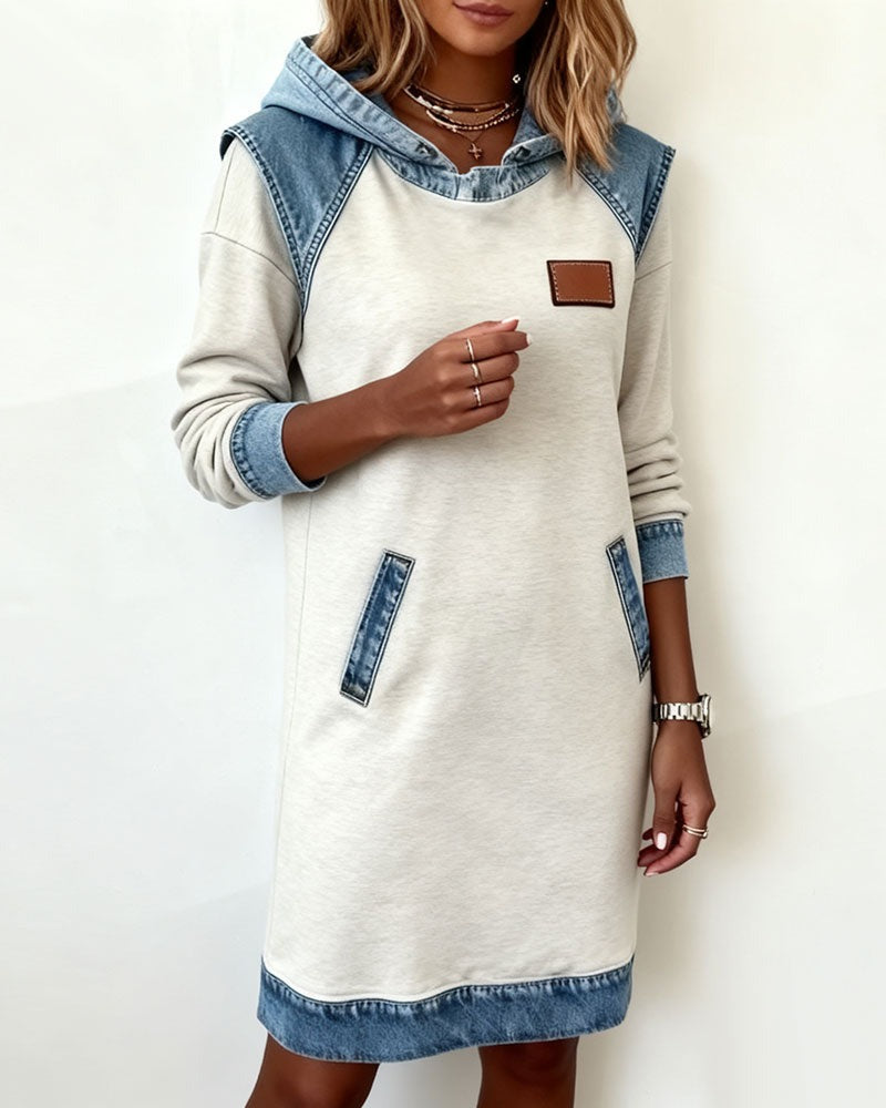 Mila – Denim-Inspired Hoodie Jurk
