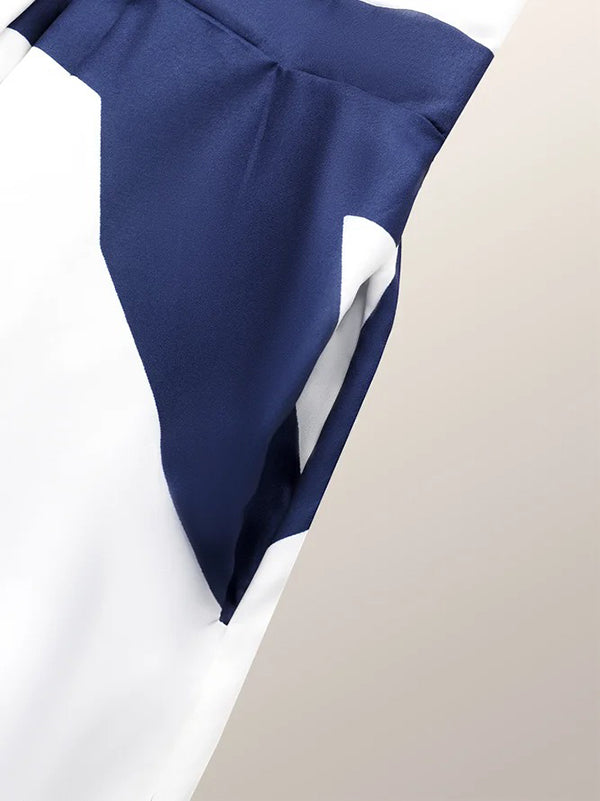 Korte Mouwen Gedrukte Kraag Maxi Jurken