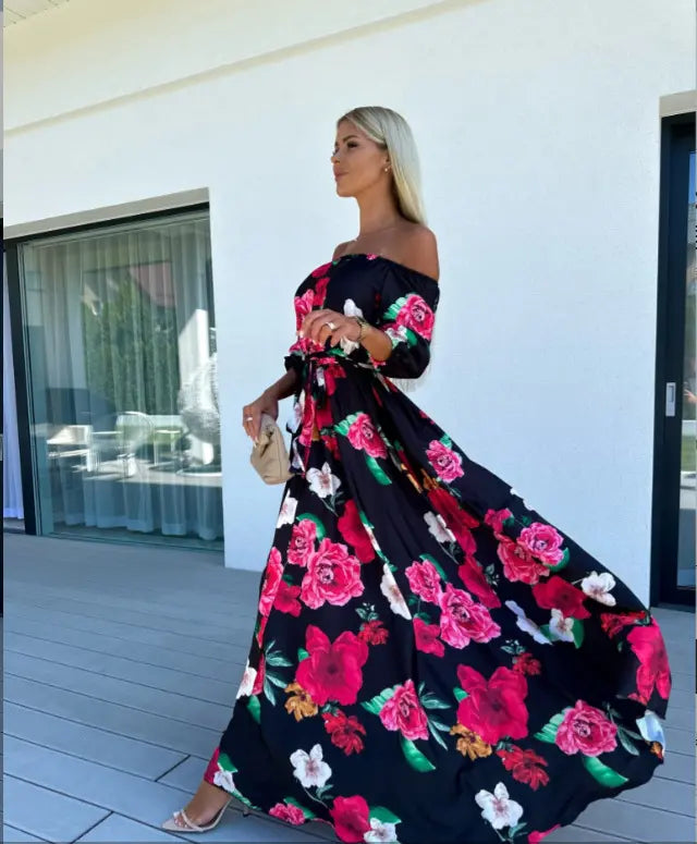 Karolina | Coastal Bloom Maxi-jurk