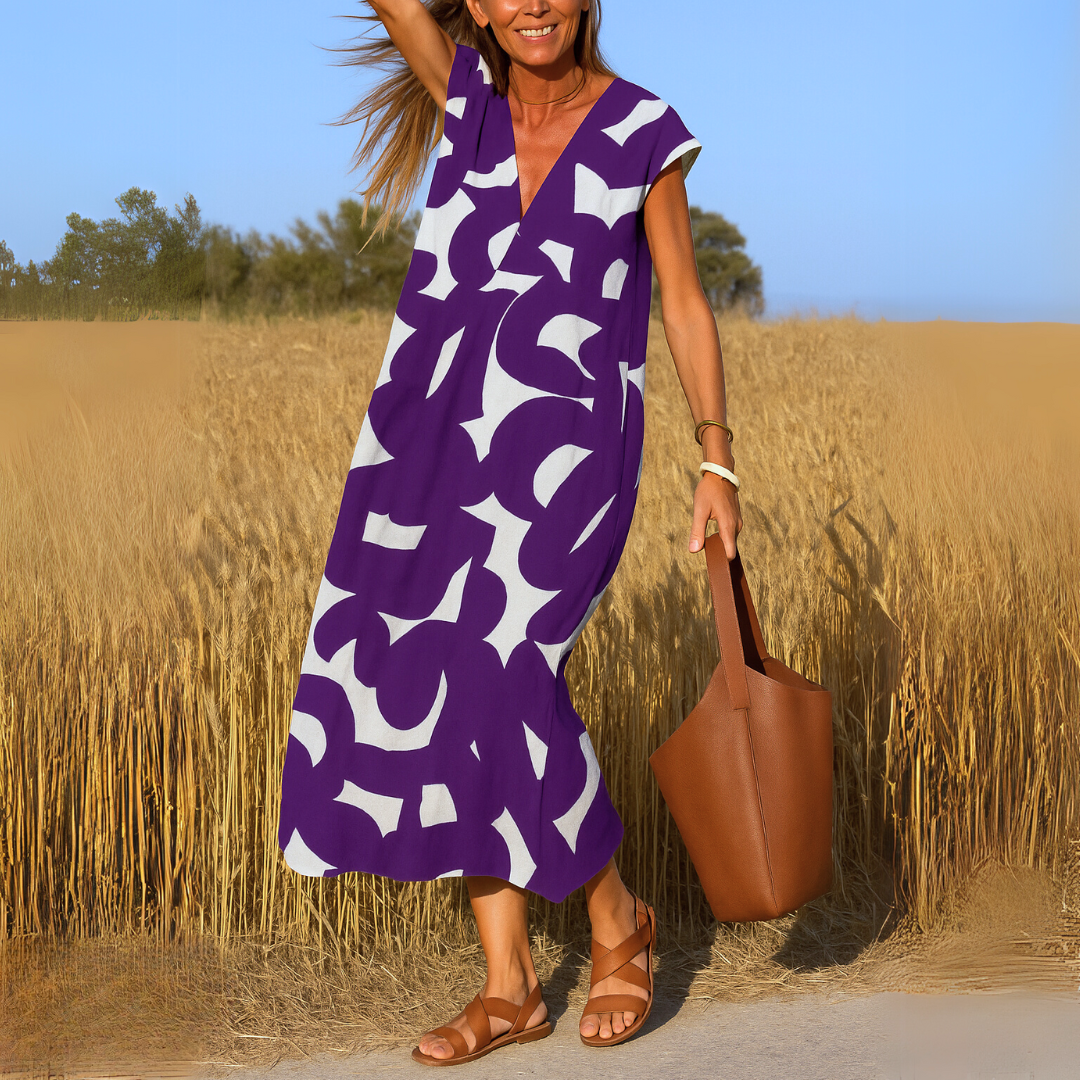 Laura | Maxidress met artistieke print