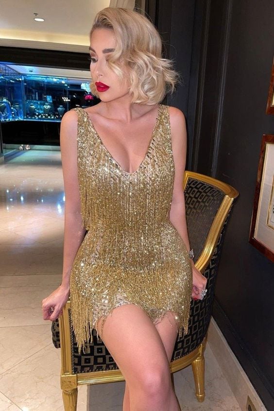 Dominika | Mini-jurk met franjes Glitz & Groove