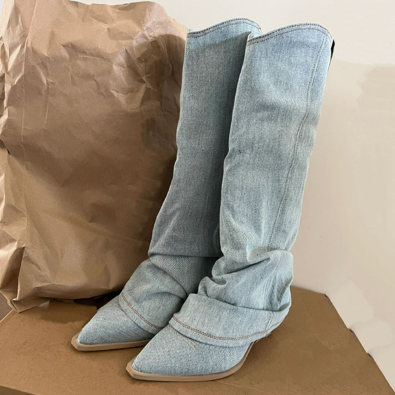 Mira – Winter Denim Enkellaarsjes voor Dames