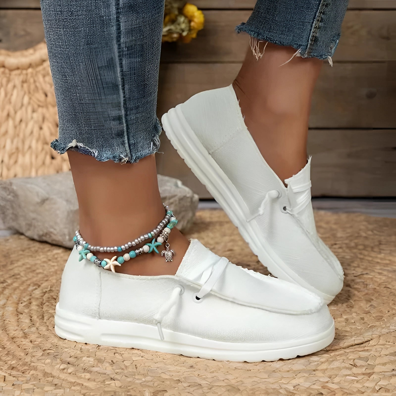 Milieuvriendelijke Beige Linnen Sneakers voor Dames - Ademend Casual Schoeisel