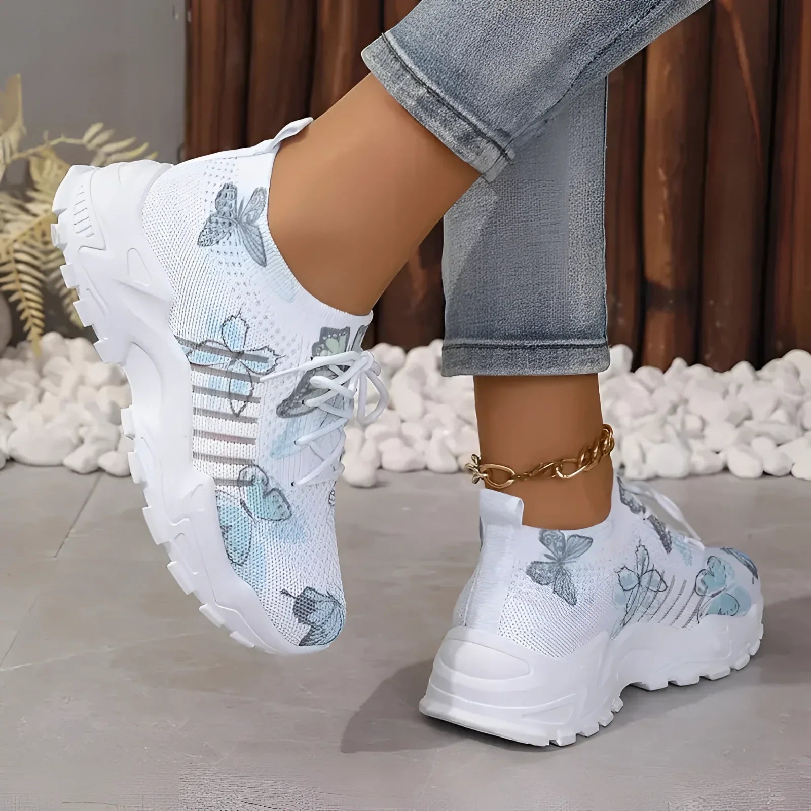 Roze Hardloopsneakers met Bloemenpatroon