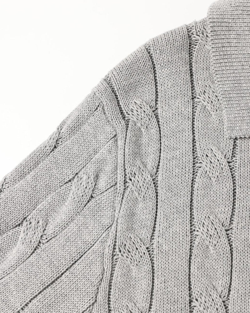 FLORENCE Polo Sweater met Vlechtpatroon