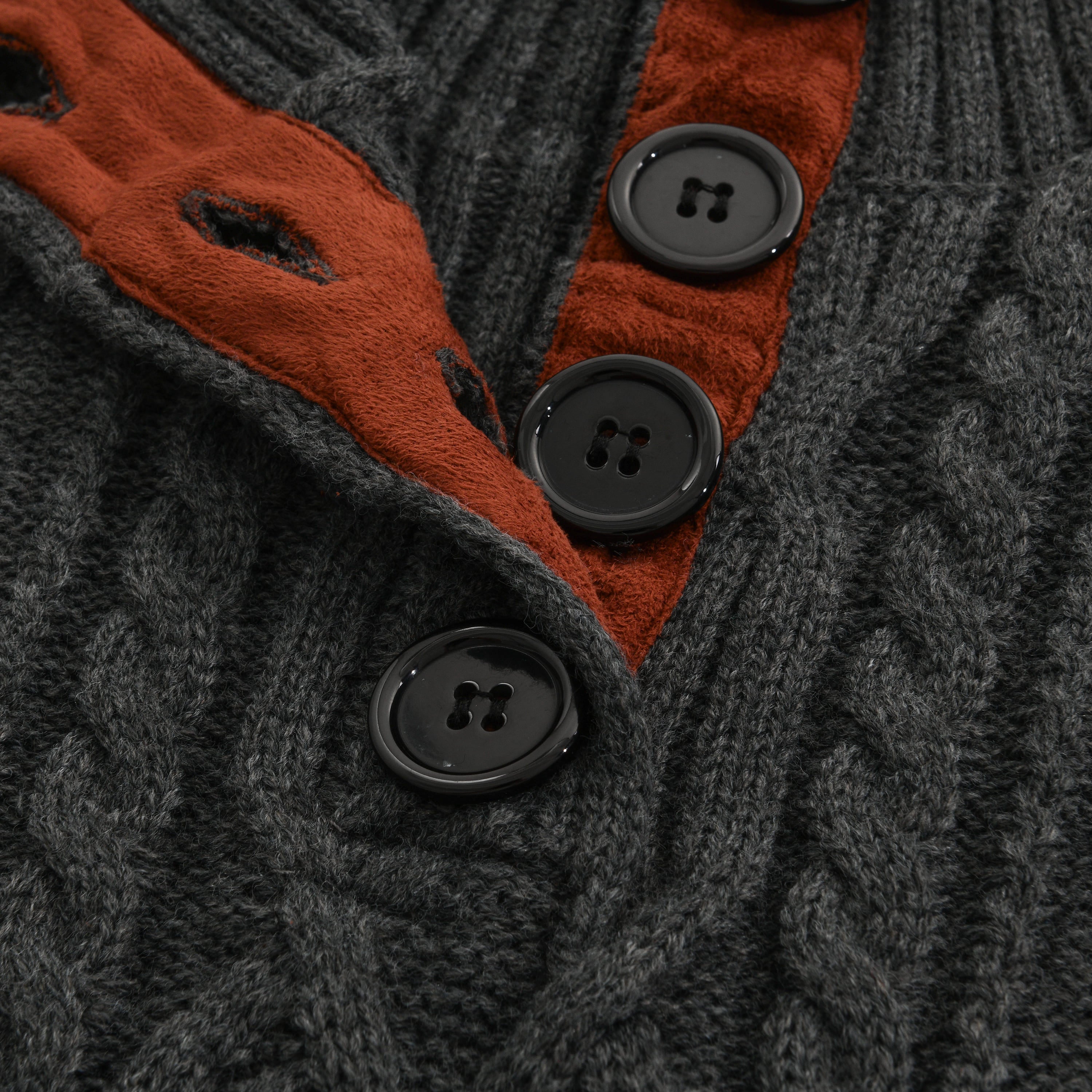 Heren vintage gebreide trui met staande kraag 63163731X