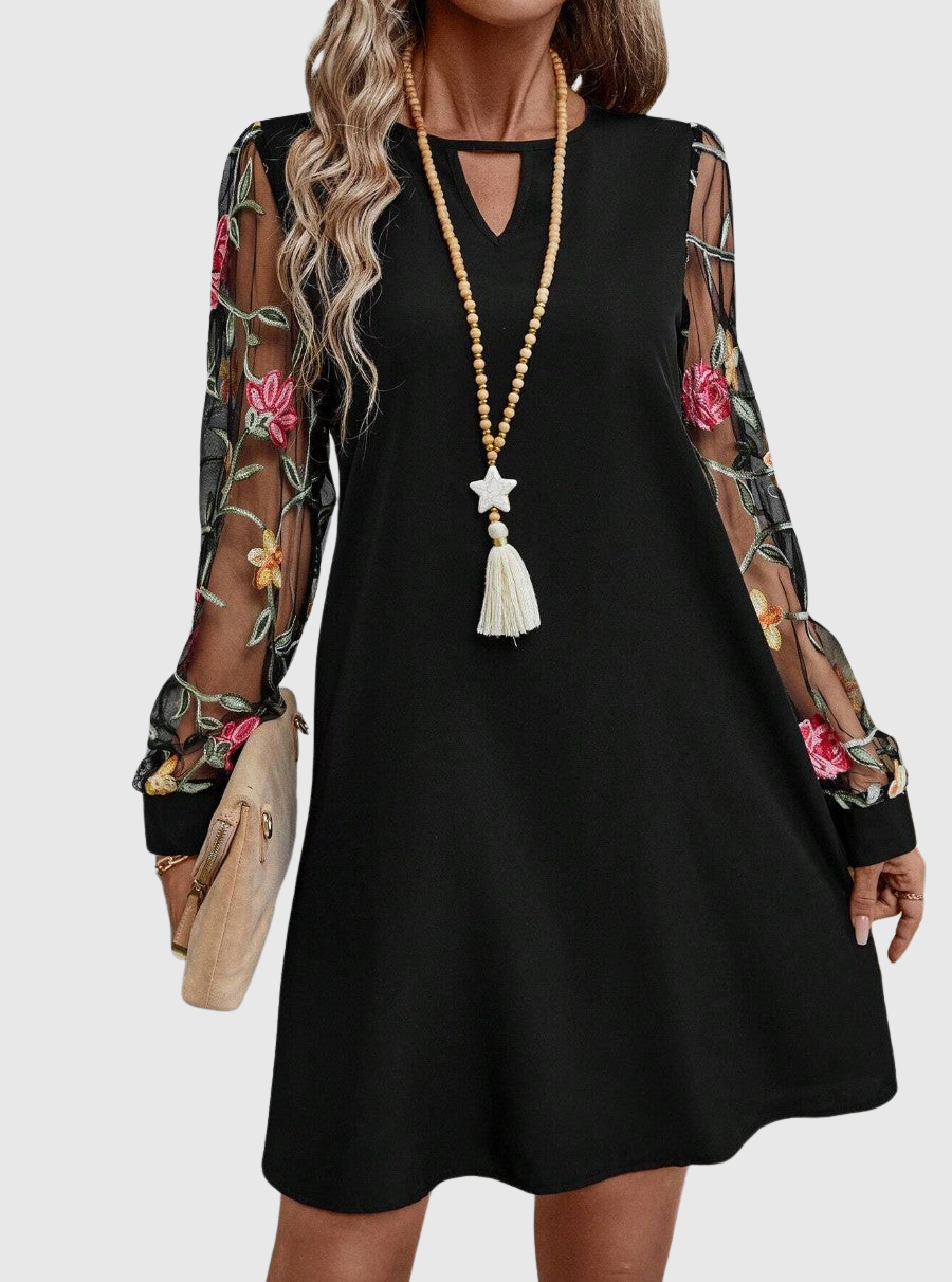 Lotte | Elegante jurk met V-hals en opvallende mouwen