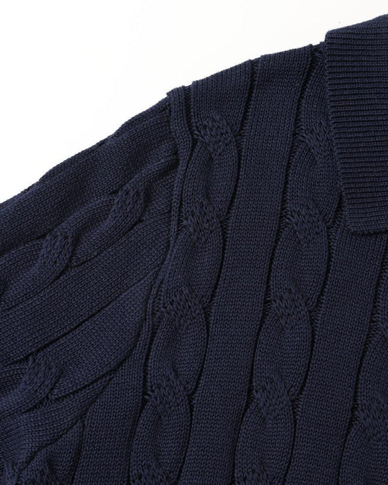 FLORENCE Polo Sweater met Vlechtpatroon