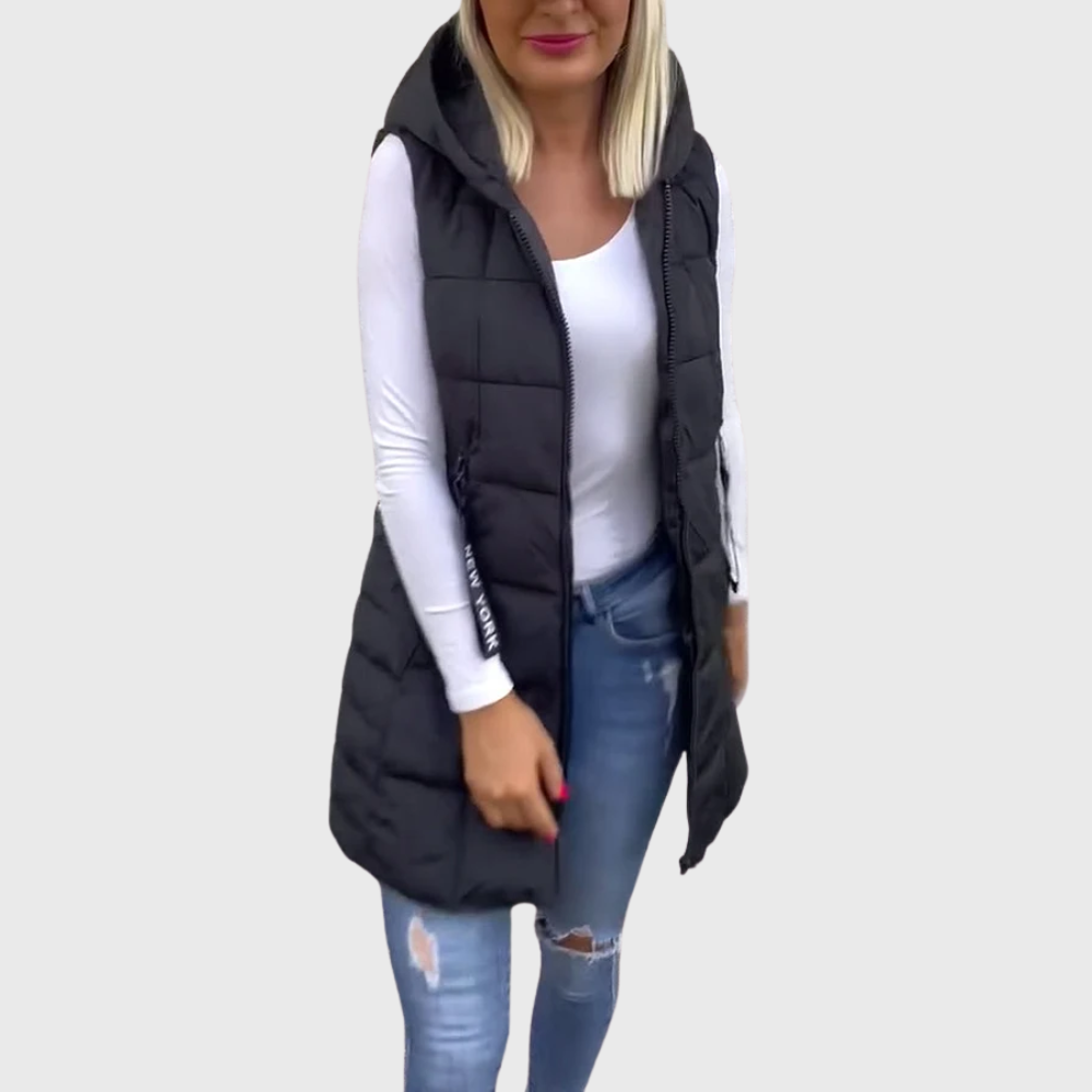 Elin – Elegante Lange Puffer Bodywarmer
