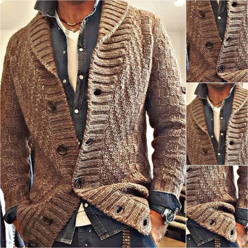HEREN VINTAGE KRAAG BREI CARDIGAN JACKET 05701756X
