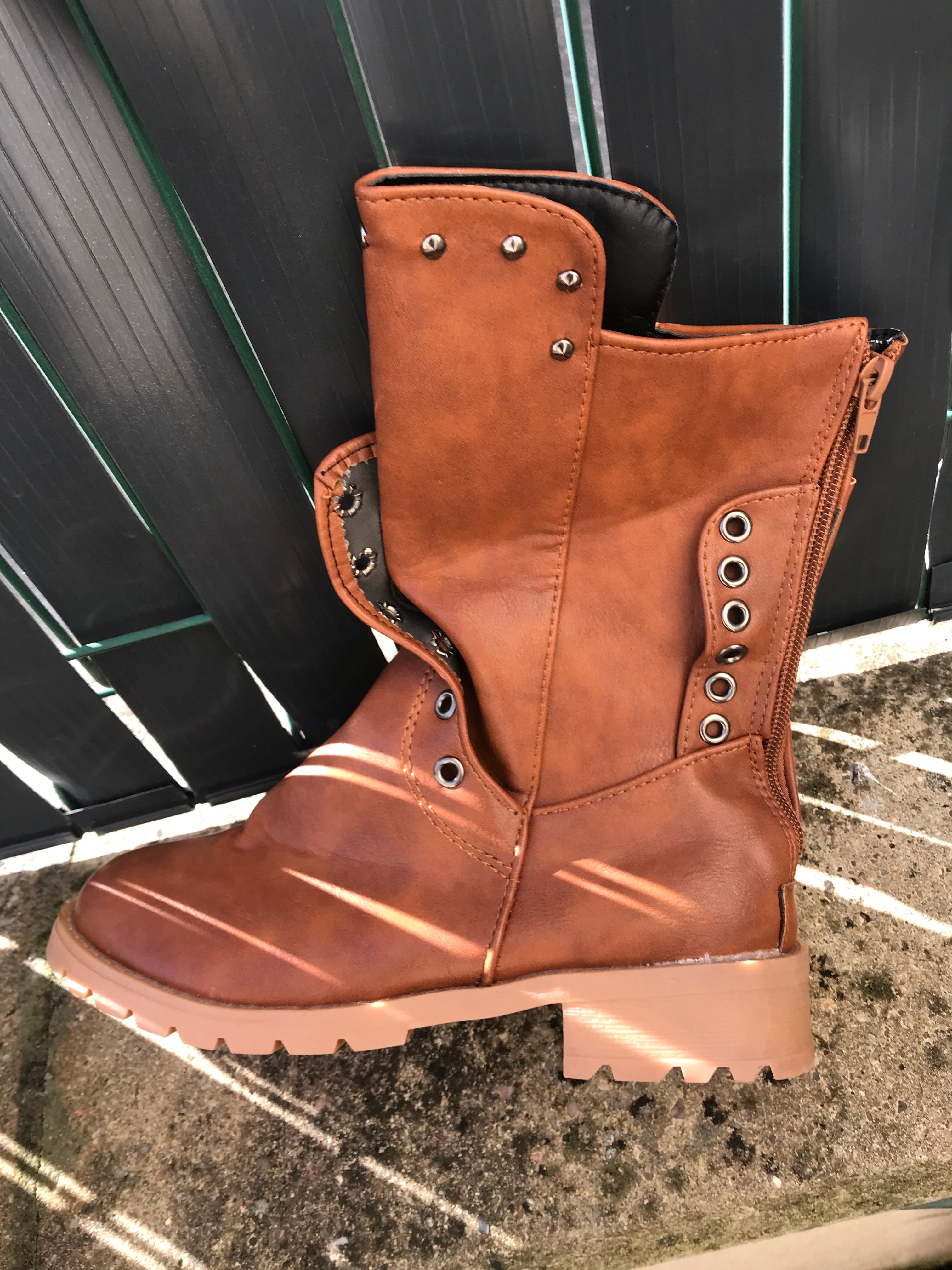 Mira - Halflange Vintage Leren Dameslaarzen