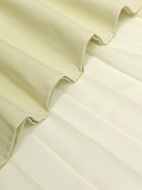 Mouwloze Gazen Plissé Effen Kleur Split-Joint Bootnek Avondjurken Maxi Jurken