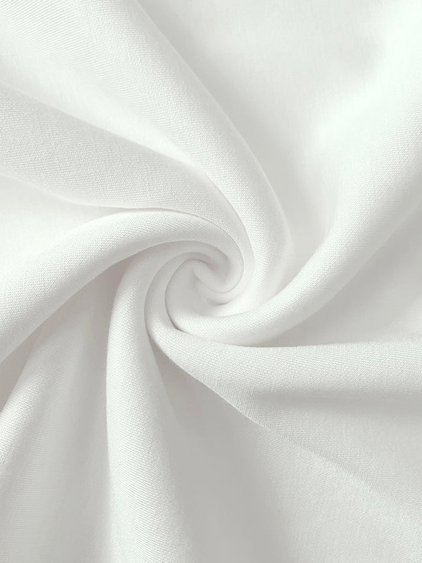 Mouwloze Gazen Plissé Effen Kleur Split-Joint Ronde Hals Avondjurken Maxi Jurken