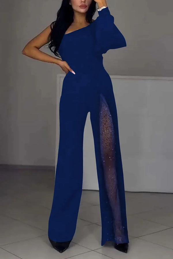 Adriana - Klassieke jumpsuit met transparantie