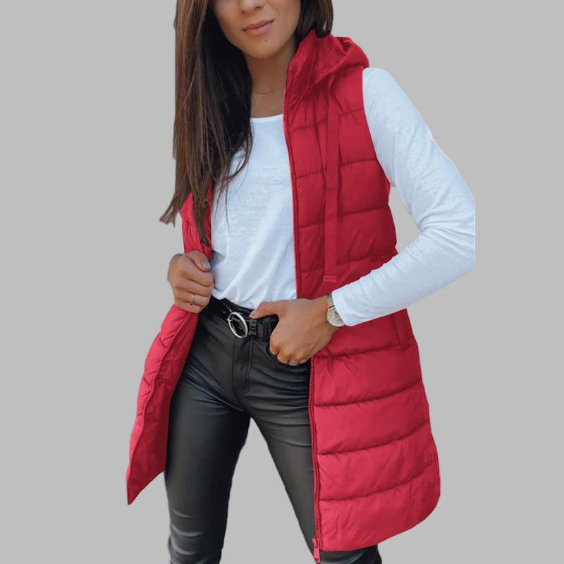 RAIN™ - Casual Mouwloos Vest met Capuchon Lange Dons