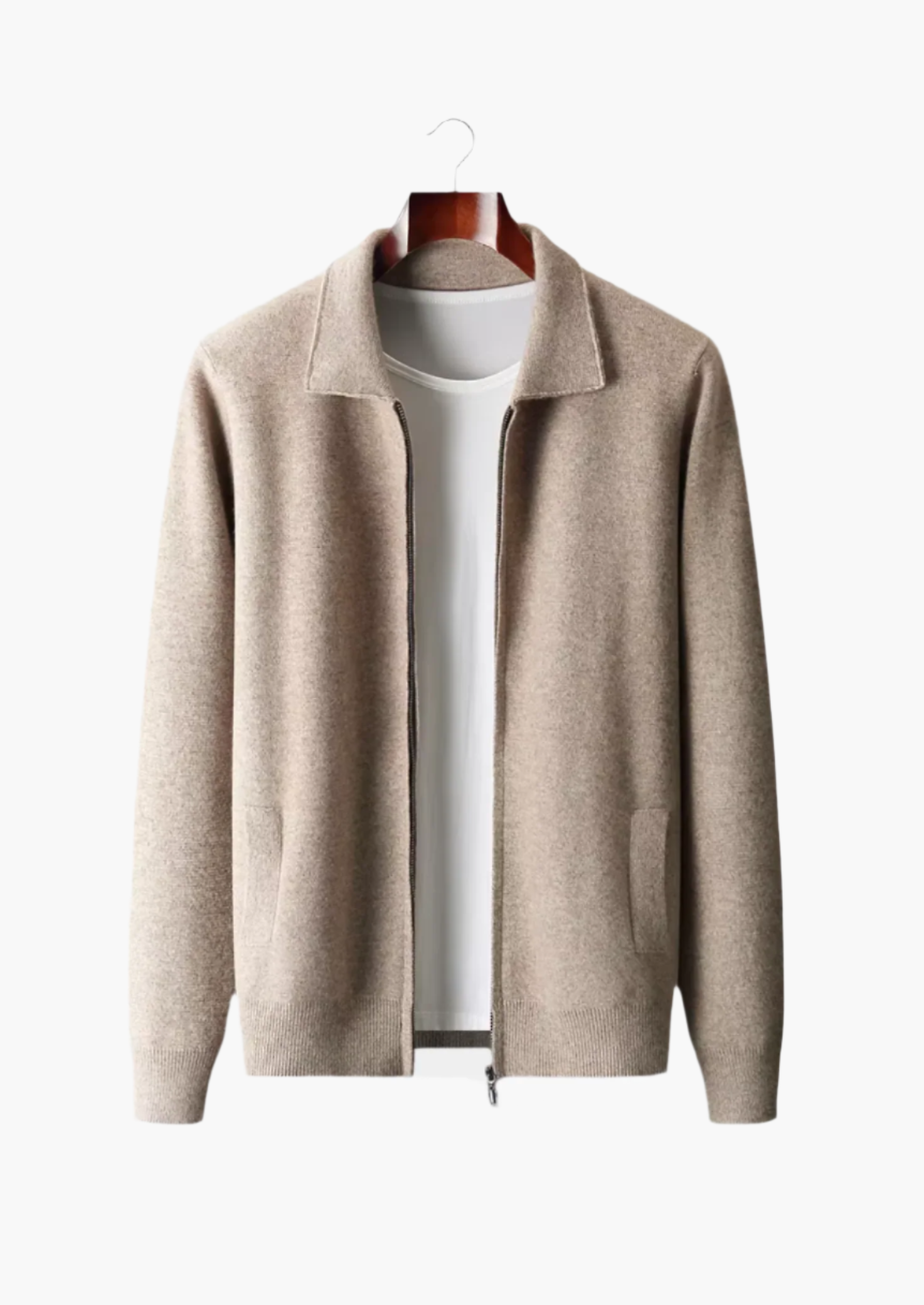 KARDIGAN MET RITS EN EXTRA FIJNE MERINO WOL