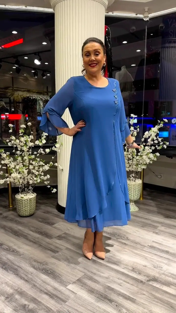 Marzenna | Midi-jurk – Fluistering van Elegantie