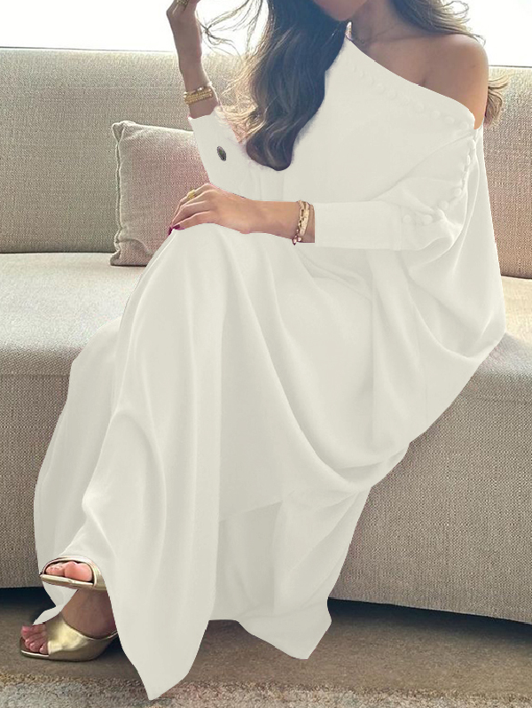 H-Lijn Losse Knop Maxi Jurken