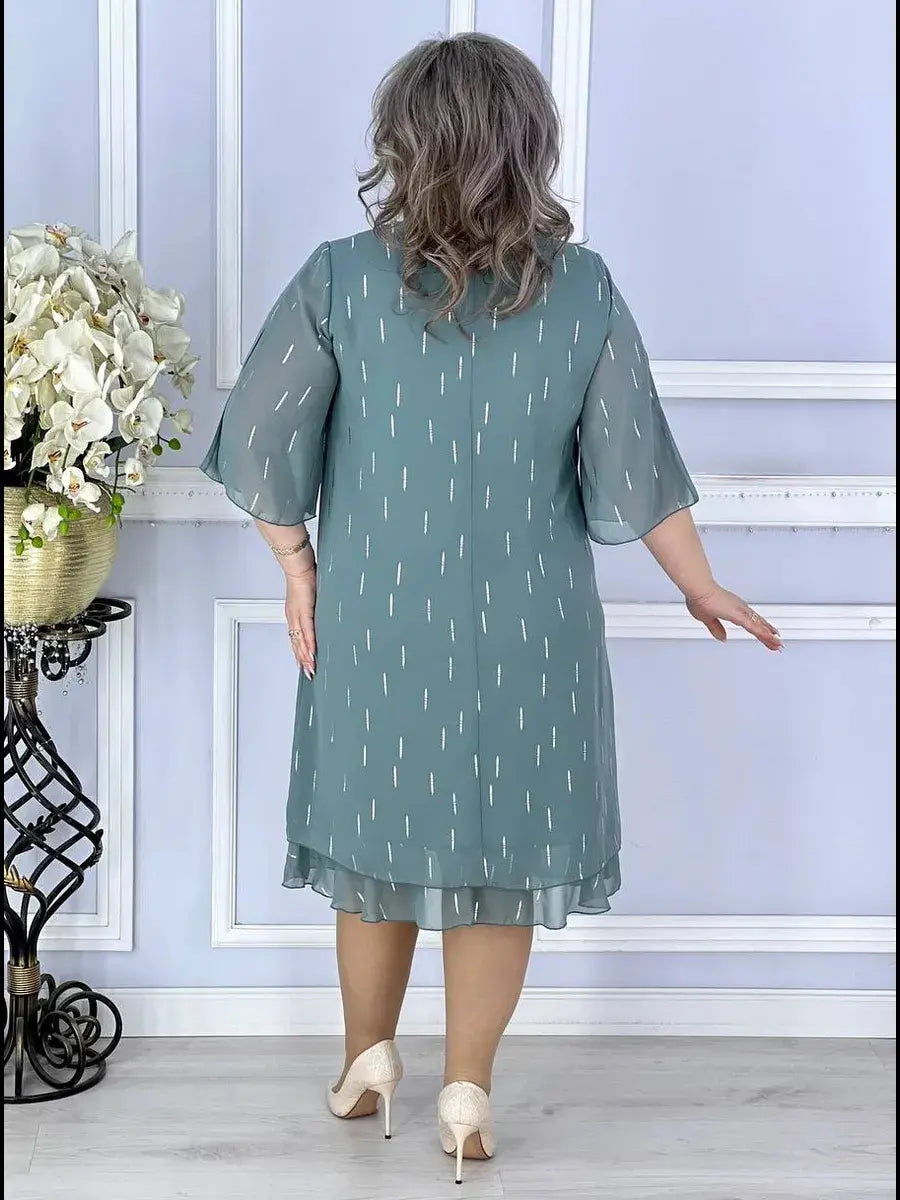 Wioletta | Elegante chiffon midi-jurk met plooien