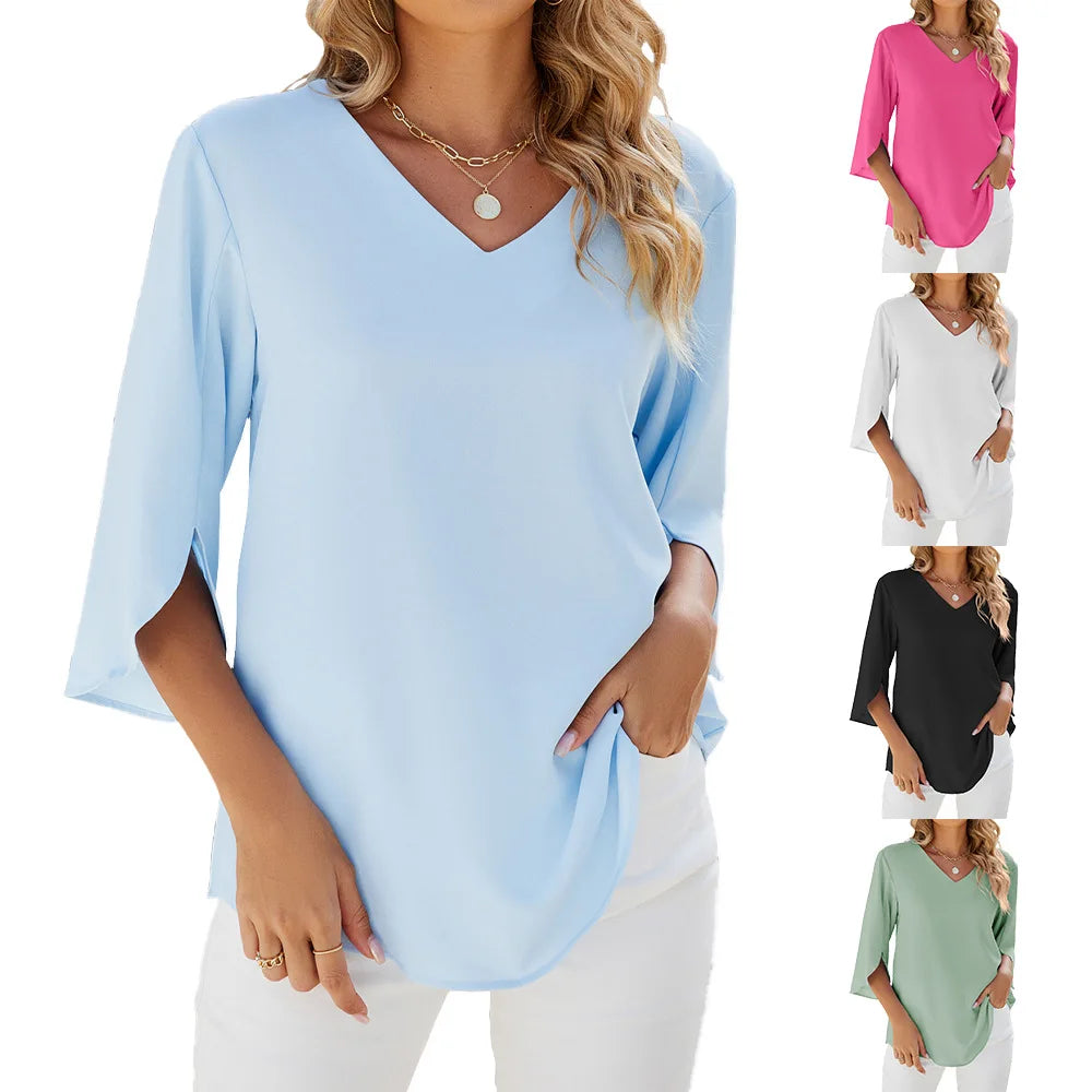 CARLA - Blouse met V-hals