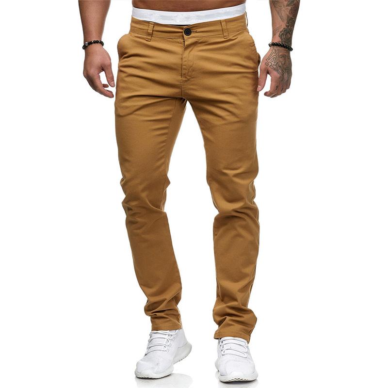 Heren Casual Broek in Effen Kleur Slim Fit 43253681M