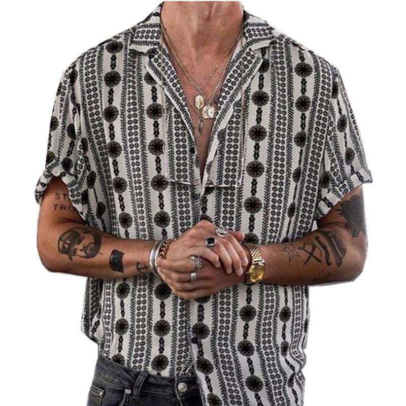 Heren casual shirt met print op de kraag 68110811X